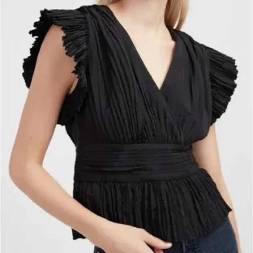 🍬Taffeta fun Black Blouse!